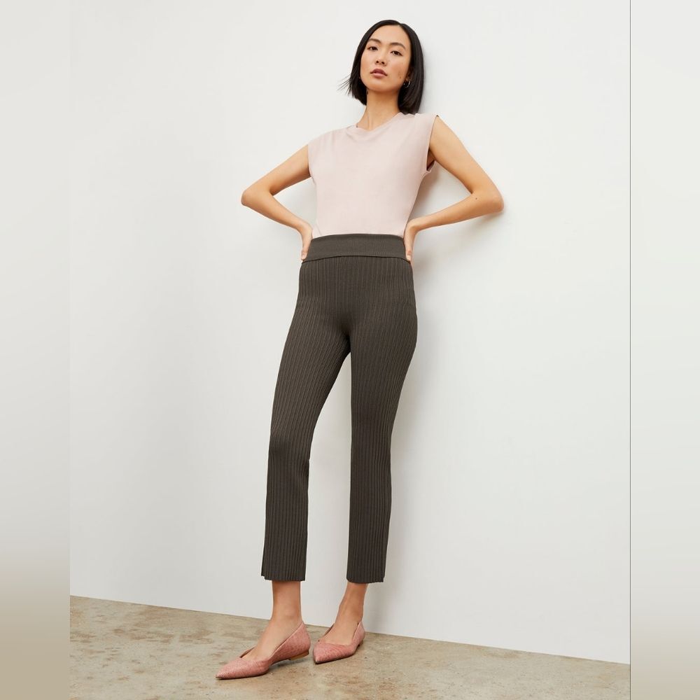 MM Lafleur The Finley Stretch Pants Ribbed Jardigan Knit Size Medium